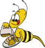 Bee Eating Pancakes Clip Art